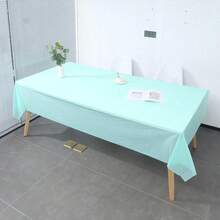 2pcs Solid Color Premium Disposable Plastic Tablecloths, Decorative Rectangular Disposable Tablecloths, Easy To Clean White Plastic Tablecloths, Suitable For Parties, Events, Weddings, Christmas, Birthdays, Rectangular Tablecloths, Wedding Decor - Multiple Styles - View 4