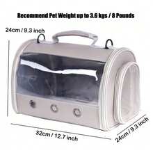 Transparent TPU Portable Travel Backpack – 1 Pet Carrier, Suitable For Hamsters, Rabbits, Lizards And Small Animals - Grey - View 9