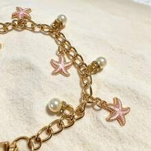 Starfish & Pearl Bag Chain Extender, Handmade Coconut Tree Pendant, Pearl Handle Extender Chain For Handbags & Purses - Multicolor - View 4