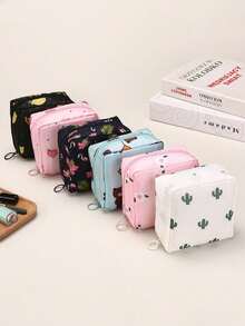 Cartoon Sanitary Pad Storage Bag, Large Capacity Sanitary Pad Organizer, Travel Storage Pouch, Multifunctional Mini Organizer Bag, Holiday Gift ﻿(1pc Single Item Small Item Random Color) - Multicolor - View 2