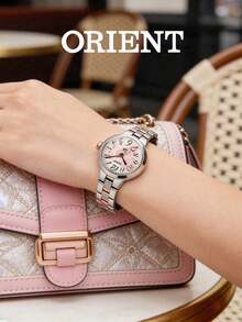 Orient Women's SWD02001W0 Solar Watch, Two-Tone Stainless Steel Band, Crystal Glass, 30m Water Resistant, Minimalist Dress Watch - Gold - View 3