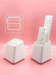 1個 2孔遙控器收納架－實用桌面收納架，適用於電視、冷氣、燈具遙控器及辦公用品等－可容納2支遙控器，無需電源，遙控器收納架 - 彩色 - 查看 5