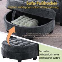 Multifunctional Sofa, 2-In-1 Sofa Bed, Storage Ottoman, Breathable Skin- Fabric, - Eucalyptus Wood, Suitable For Small Living Rooms, Studies, And Bedrooms. - 黑色 - 查看 8