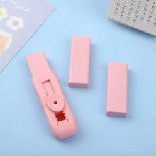 3 Pieces Set Of Macaron Colored Sliding Erasers, Ergonomic Handle - Macaron Art Design, Suitable For Exams, Writing, And Painting - High-Quality Student And Artist Erasers, Exam Correction Tools, Sliding Mechanism, Smooth Use - Macaron Eraser - View 5