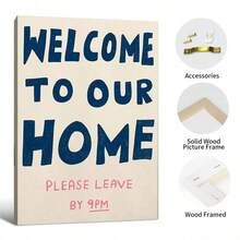 "Welcome Home" Wall Decor, "Please Leave By 9 PM" Printed Poster, Welcome Poster, Hallway Decorative Painting, Hand-Drawn Print, Hallway Decorative Poster, Funny Print - 777 - View 8