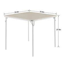 VECELO 33.8'Square Folding Tables, Dining Chairs Set Of 4, Portable Folding Table And Chairs Set, 3 Size Options - Beige - View 14
