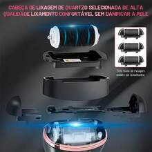 Lixa Elétrica para Pés com Tela Digital para Remoção de Calos - Preto - Visão 4