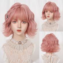 12 Inch Short Wavy Bob Wig, Classic Wine Red Water Wave Bob Wig With Bangs, Heat Resistant Natural Look, Suitable For Daily Wear, Party, Cosplay - Burgundy - View 13