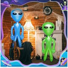 1pc Alien Inflatable Toy, Alien Inflatable Decoration, Green/Purple/Blue Optional, Large/Medium Optional, Suitable For Children's Birthday Party, Halloween, Alien Theme Party, Pool Floating, Photo Props, Home Decor, Cosplay Party Supplies, Space Theme Party, Sci-Fi Theme Party - View 10