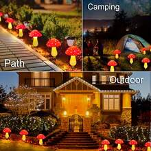 8 Modes Solar Mushroom Garden Lights Waterproof LED Pathway Lights, Cute Outdoor Yard Decor Lamp Auto On/Off For Lawn Patio Walkway - Red Mushroom Lamp - View 10