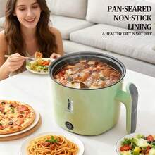 Olla Eléctrica Mini, Olla Portátil Antiadherente, Cocción Rápida, Potencia Ajustable, Adecuada para Dormitorio, Esencial de Cocina - Capa única verde - Ver 2