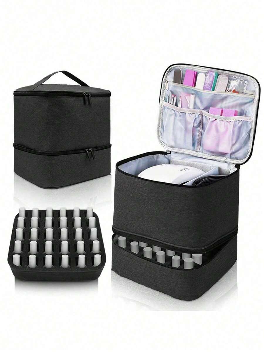 2026 Large Capacity Multifunctional Portable PU Leather Cosmetic Bag, Makeup Bag, Toiletry Bag, Makeup Organizer, Makeup Case, Manicure Supplies - 2 - 查看 1
