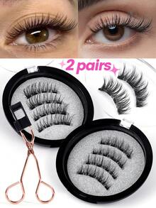 MAANGE 2/1 Pasang Bulu Mata Palsu Setengah Strip Magnetik, Bulu Mata Magnetik Pendek, Tampilan Alami, Bulu Mata Setengah Mata Kucing Portabel, Dapat Digunakan Kembali, Cocok Untuk Blogger Makeup, Hadiah, Alat Makeup, Perlengkapan Pemula, Hadiah Liburan (Opsional 7 Pasang Bulu Mata Batang Transparan) - Setengah Mata Silang - View 16