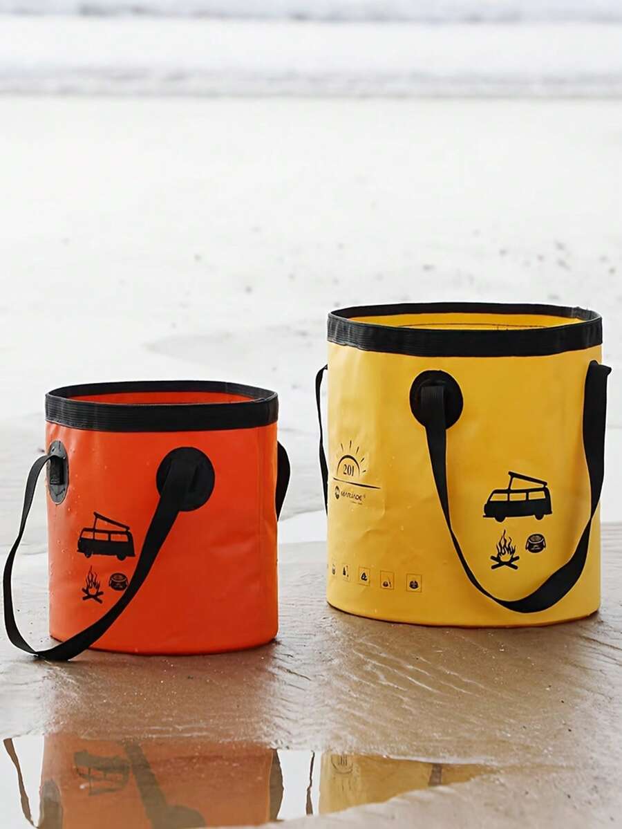 Cubo de agua plegable, cubo de camping portátil, cubo plegable para lavar el coche, cubo de agua para pesca, equipo de viaje al aire libre - Multicolor - Ver 1