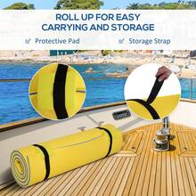 HOMCOM 10' X 5' Floating Mat, 3-Layer Swimming Pool Floating Water Mat Portable Foam Raft, Thick And Durable Water Activities Mat For Lake, Oceans, Yellow-XY133391 - 1 - View 6