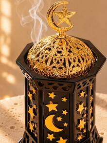 موقد بخور القمر والنجوم، حامل بخور زخرفي مع غطاء، ديكور العلاج بالروائح، ديكور عطر المنزل، ديكور غرفة التأمل، لمسة مساحة اليوجا، زينة الطاولة، ديكور رف غرفة المعيشة - C - مشاهدة 9