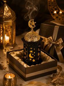 موقد بخور القمر والنجوم، حامل بخور زخرفي مع غطاء، ديكور العلاج بالروائح، ديكور عطر المنزل، ديكور غرفة التأمل، لمسة مساحة اليوجا، زينة الطاولة، ديكور رف غرفة المعيشة - C - مشاهدة 4