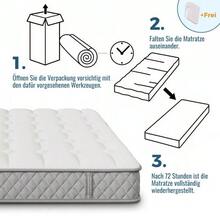 Orthopedic Cold Foam Mattress, Mattress With 7-Zone Pocket Spring Core, Firmness Level H3 (Medium-Firm) – OEKO-TEX® Certified, 20 Cm High, 4 Handles + Vacuum-Packed - White - View 8