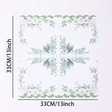20/40/60pcs Eucalyptus Lace Theme Disposable Paper Napkins, 2-Ply Elegant Green Plant White Flower Paper Napkins - Watercolor Eucalyptus Leaf Cocktail Dinner Napkins With Scalloped Edge, Neutral Sage Green Napkins Suitable For Spring Brunch, Wedding Party And Baby Shower Supplies, Size 13*13 Inches - Multicolor - View 5