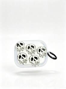 1pc Graffiti Skull Design Protective Case Compatible With Airpods Pro 3, Pro 2, 3, 4 - White - View 2