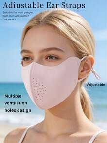 Women's Ice Silk 3D UV Protection Face Mask, Contoured 3D Cut, Breathable & Makeup-Resistant, Adjustable Ear Loops, Non-Woven Sun Protection Mask, Suitable For Summer Commuting & Cycling - Multicolor - View 2