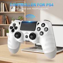 Controlador inalámbrico compatible con /Slim/Pro, con vibración dual mejorada/batería de 1000mAh/sensor de movimiento de 6 ejes/cable de carga Tipo C - Ver 1