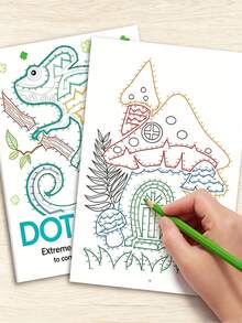 1pc Stress Relief Healing Connect-The-Dots Coloring Book, Helps Improve Focus, Relieve Stress, Relax Mind, Suitable For All Ages, Holiday, New Year, Birthday, Party Perfect Gift Back To School - Multicolor - View 6