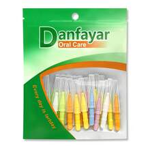 Danfayar 24支裝牙縫刷，成人用牙縫清潔刷，適用於清潔牙縫與牙套，軟毛搭配彈性鋼絲，直型 I 型，每支附保護蓋，6種尺寸不同顏色 - 彩色 - 查看 7