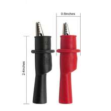 2 piezas Negro + Rojo Cables de prueba de multímetro de enchufe directo con pinzas de cocodrilo universales - Negro + Rojo 2 piezas - Ver 3