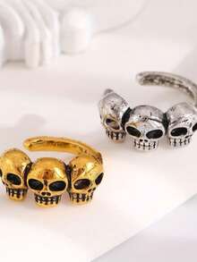 Gothic Punk Style - 2pcs Skull Decor Ear Cuff - Multicolor - View 2