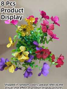 4/8/20 Bundles Indoor/Outdoor Artificial Flowers, Waterproof, Windproof, Non-Fading, Realistic Faux Flower Plants Suitable For Indoor/Outdoor Gardens, Porches, Windowsills, Home, Weddings, Rustic Style, Party Decor, Balcony Decoration, Outdoor Artificial Flowers, UV-Resistant Faux Plastic Flowers, Artificial Greenery Decor, Hanging Baskets, Kitchen Home Vase Arrangements (6 Colors) - Multicolor - View 6