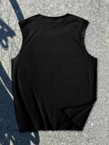 Men's Vest, Personalized Customization, Thin,Soft,Polyester,Custom Patterns/Names/Slogans,Work Clothes/Valentine's Day/Birthday/Anniversary Gifts - Black - View 6