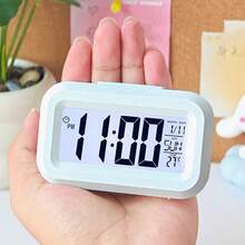 Multifunctional Mini Digital Alarm Clock With LED Display - Portable, Battery Powered Calendar, Thermometer And Timer, Suitable For Office, Bedside Or Desk, Bedroom Alarm Clock, Small Size, Batteries Not Included - Multicolor - View 4