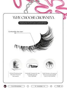 GROINNEYA 7 Pasang Bulu Mata Palsu Cat Eye Baru, Pita Transparan Alami & Memanjangkan, Ujung Melebar, Memperpanjang Bentuk Mata, Bulu Mata Imitasi Mink, Untuk Penggunaan Makeup (XF06) Bulu Mata Palsu, Bulu Mata, Bulu Mata Palsu, Bulu Mata Tiruan - Cat eye Lashes - View 6
