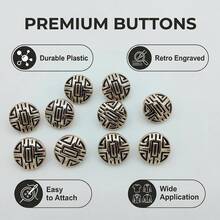 15pcs/1.8cm Fashion DIY Personalized Minimalist Round Gold Plastic Buttons, Luxury Vintage Gold Geometric Pattern Buttons, European And American Style High-End Asymmetrical Pattern Buttons, Handmade Sewing Versatile High-Quality Buttons - 15pcs/1.8cm Gold Irregular Buttons - View 5