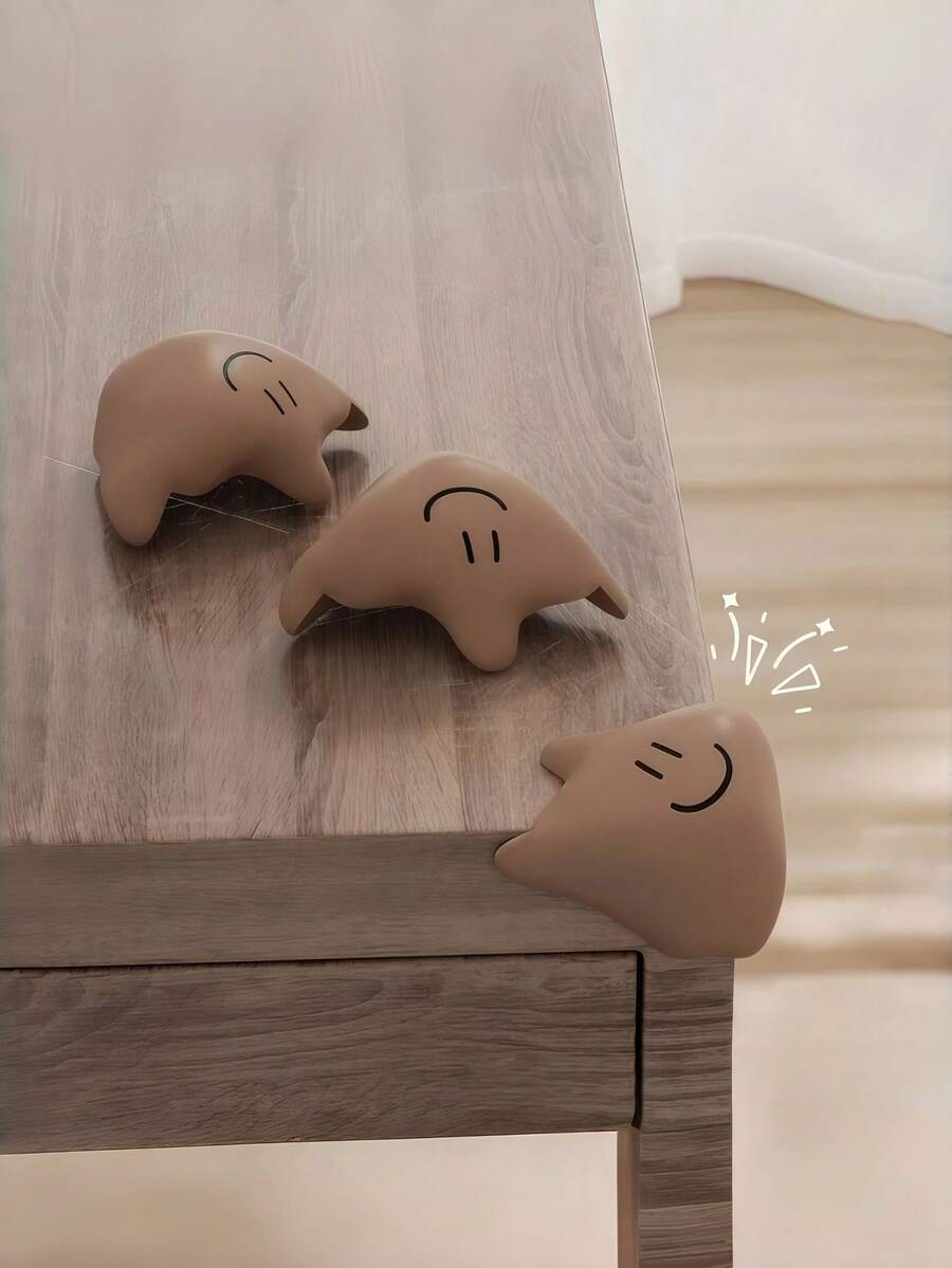 1Pc Silicone Safety Corner Protector, Cute Cartoon Furniture Corner Guard, Soft Thick Anti Collision Sharp Corner Protector, Self Adhesive Table Corner Cushion Bumper Cover For Desk Cabinet Wardrobe Home - Multicolor - View 1