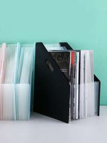 A4 Vertical Accordion File Folder 13 Pockets Multi-Layer Document Bag Student File Bag Handheld Exam Paper Bag Storage Bag Student Dedicated Paper Classification Storage Organizer Large Capacity Collection Box Insert Folder,Back To School Season - Single Piece - View 3