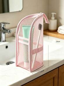 1 pieza Bolsa de almacenamiento portátil multifuncional de gran capacidad 3D para cosméticos y artículos de tocador, ideal para viajes y viajes de negocios - Multicolor - Ver 7
