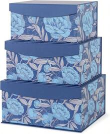 & Lane - Cajas decorativas para libros con mapas de la ciudad, juego de 3: Nueva York, Tokio, Londres, cajas de libros de imitación para almacenamiento y decoración, viajes y aventura decoración - Patrimonio Azul - Ver 11
