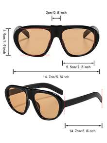 1 Pair Men's Black Aviator Frame Motorcycle Style Cool Street Fashion Glasses - Black - View 4