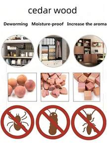 10pcs/20pcs Set Cedar Wood Blocks, Suitable For Wardrobe Storage, Prevent Clothing Damage, Freshen Closet, Moth & Pest Repellent, Essential For Home, Bathroom, Wardrobe - Multicolor - View 2