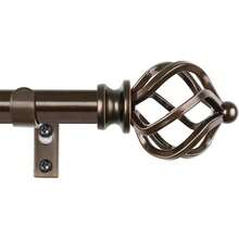 1 Set 18-120 Inch Black Gold Brown Curtain Rod, Heavy Duty Metal Adjustable Curtain Rod With Brackets And New Hollow Design Curtain Rod Finials - Brown-a Set - View 7