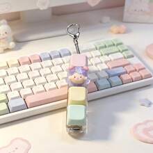 1pc Cute Keyboard Keycap Keychain Stress Relief Fidget Toy, Mechanical Keyboard Switch Tester, Key Ring, Desktop Decoration, Phone Charm, Creative Novelty Anti-Anxiety Bouncy Fidget Toy, Girls Toy, Suitable For Father's Day Gift, Graduation Season Gift, Back To School Small Gift - Multicolor - View 4