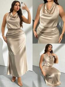 Women Midi Dresses - Navy Blue - View 5