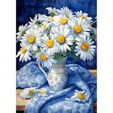 1pc [30*40cm/11.8*15.7in]5D Acrylic Diamond Painting Kit, Chrysanthemum Pattern, Suitable For Adult Beginners DIY Mosaic Diamond Art, Full Drill Handmade Self-Design DIY Diamond Painting Suitable For Living Room, Bedroom, Office Wall Decoration Hanging Painting, Surprise Home Decor Gift For Family And Friends, Unframed - No Frame - View 9