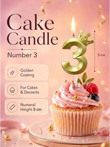 1件創意彩色皇冠數字生日蠟燭，彩色派對裝飾蠟燭 - 查看 6