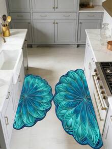 1 pieza Alfombra de baño de tierra de diatomeas con diseño floral negro & dorado, alfombra de baño, felpudo, alfombra de área pequeña, alfombra, decoración del hogar, alfombra para exteriores, alfombra de dormitorio, lavable - Multicolor 8 - Ver 1
