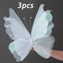 6/3/1pcs Silk Artificial Butterflies, Large Tulle Fake Butterflies For Wedding Decoration, Window Display, Outdoor Garden Decor, Birthday Theme Party Decoration, Home Decor, Wreath Decoration, Large Floral Decoration, Table Centerpiece - Multicolor - View 19