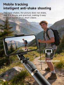 TOKQI Smartphone Bluetooth Selfie Stick Tripod Stabilizer Gimbal, Anti-Shake Phone Holder, Extendable Bracket For Video Recording, Live Streaming, Summer Vacation, Travel, Outdoor Activities - one-size - View 5