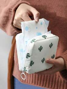 Cartoon Sanitary Pad Storage Bag, Large Capacity Sanitary Pad Organizer, Travel Storage Pouch, Multifunctional Mini Organizer Bag, Holiday Gift ﻿(1pc Single Item Small Item Random Color) - Multicolor - View 3